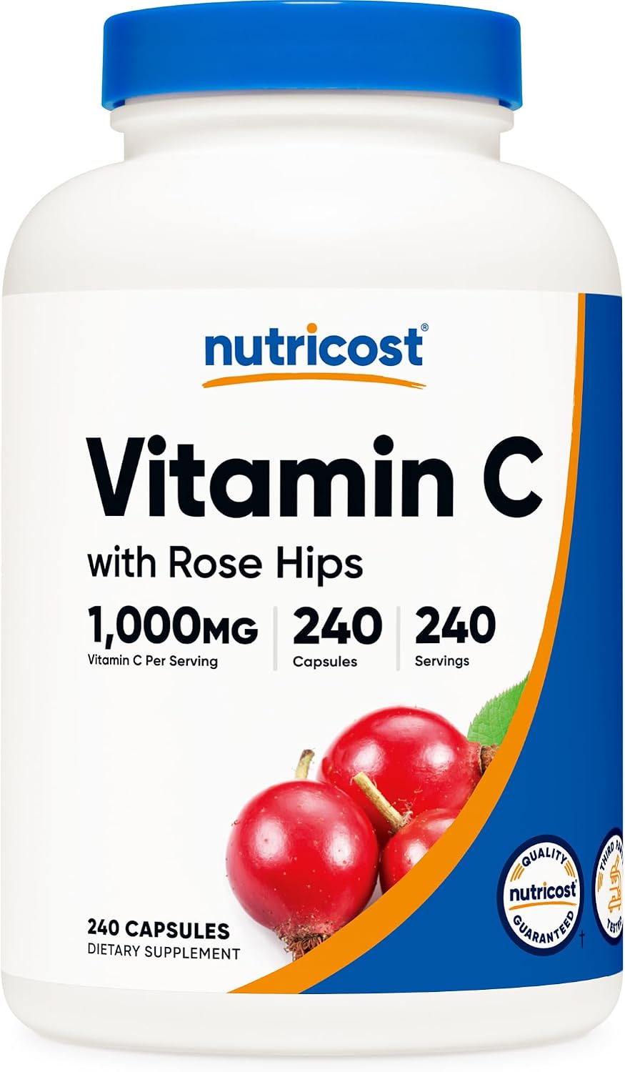 Nutricost Vitamin C with Rose Hips 1000mg bottle