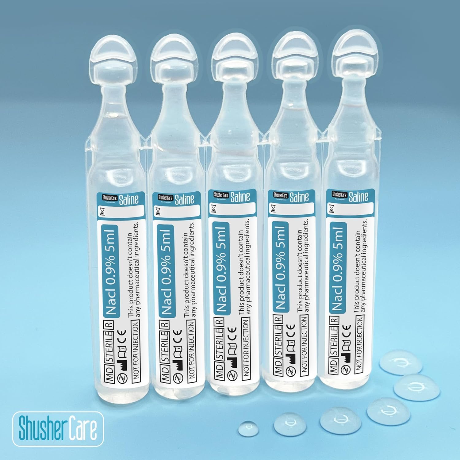 Shusher Care 0.9% saline 5mL ampoules