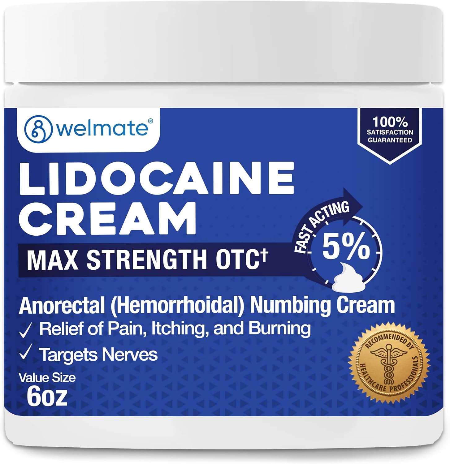 WELMATE 5% lidocaine cream jar